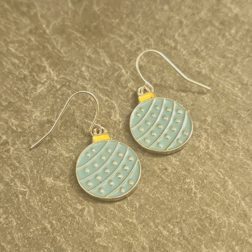 Winter Ornament Silver Plated Earrings